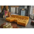 Produktbild: KAWOLA Big-Sofa TARA, Sofa Couch Velvet Vintage verschiedene Farben 286x143 cm goldfarben