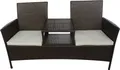 Produktbild: vidaXL Gartensofa 2-Sitzer mit Teetisch Poly Rattan Braun