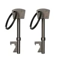 Produktbild: kwmobile 2x Flaschenöffner in Schlüsselform - Bottle Opener Set - Aluminium Schlüsselanhänger - Kronkorken Öffner für Bier Soda Soft Drinks - Schwarz matt