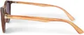 Produktbild: styleBREAKER Uni Sonnenbrille Panto Holzoptik | Runde Retro Brille mit Metallsteg & UV400 | Modisches Wood Look Design (Kunststoff) inkl. Etui & Tuch