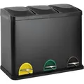 Produktbild: SVITA TC3X15 Kücheneimer 45L Mülleimer Trennsystem Treteimer Abfalleimer Schwarz