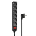 Produktbild: Hama Steckdosenleiste 6-Fach (Mehrfachsteckdose mit Save Energy-Schalter zum Stromsparen, Steckplätze 45 Grad gedreht, Kabel 1,4m, GS geprüft, Mehrfachstecker für Home Ofiice) schwarz