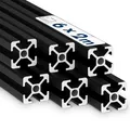 Produktbild: Alu Profil 6 Stück 20x20mm 2m System-, Montage-, Konstruktionsprofil Nut 6 schwarz