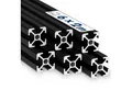 Produktbild: tktrading24 Profil 6x Alu Profil 20x20mm 2m Montage-, Konstruktionsprofil Nut 8 schwarz (Set, 6er)