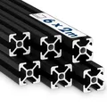 Produktbild: Alu Profil 6 Stück 20x20 2m System-, Montage-, Konstruktionsprofil Nut 6 schwarz