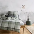 Produktbild: fleuresse Bettwäsche Fleuresse Lech Edelflanell Bettwäsche 155x220 Karo grün silbergrau, Edelflanell, 2 teilig