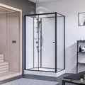 Produktbild: Breuer Komplettdusche Anschlag Links 120 cm x 80 cm Schwarz Matt