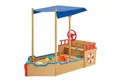 Produktbild: Juskys Sandkasten Käpt´n Pit, Piratenschiff aus Holz, mit Bodenplane, Stauraum und Sitzbank