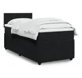 Produktbild: vidaXL Boxspringbett, Boxspringbett mit Matratze Schwarz 90x190 cm Samt
