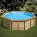 Produktbild: Gre VIOLETTE 2 Schwimmbecken - Holzpool Ø500x127cm - 75/100 Poolfolie - Pool-Set