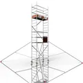Produktbild: ALTEC Rollfix® 2.0 600 | 6m Arbeitshöhe | bremsb. Lenkrollen (Ø150mm) | Dreieckausleger | Made in Germany | TÜV | belastbar 200kg/m² | Norm - DIN EN 1004-1 | Modulares Arbeitsgerüst | Alu-Gerüst