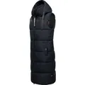 Produktbild: Navahoo Steppweste Schnuffelchen (1-tlg) warme Damen Outdoor-Weste lang mit Kapuze blau XS (34)