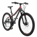 Produktbild: BIKESTAR Hardtail Aluminium Mountainbike Shimano 21 Gang Schaltung, Scheibenbremse 26 Zoll Reifen | 16 Zoll Rahmen Alu MTB | Grau & Rot