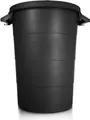 Produktbild: BigDean wetterfeste Universaltonne mit Deckel und 2 stabilen Tragegriffen 80 Liter SCHWARZ - Regentonne Mülleimer - Indoor und Outdoor geeignet - EU