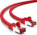 Produktbild: deleyCON 0,5m CAT6 Patchkabel S/FTP PIMF Schirmung CAT-6 RJ45 Netzwerkkabel Ethernetkabel LAN DSL Switch Router Modem Access Point Patchfelder - Rot