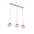 Produktbild: Qazqa Pendelleuchte Pallon, ohne Leuchtmittel, E27, Rosa, Art Deco, Glas, 3-flammig