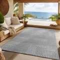 Produktbild: Outdoor Teppich wetterfest, Wohnzimmer, Schlafzimmer, Garten, Balkon, Kurzflor Hoch Tief,Waschbar Teppiche, Größe: 240 x 340 cm, Farbe: Silber-2