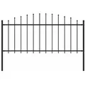 Produktbild: vidaXL Gartenzaun mit Speerspitzen Stahl (0,5 - 0,75) x 1,7 m Schwarz