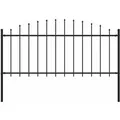 Produktbild: vidaXL Gartenzaun mit Speerspitzen Stahl 0,5 - 0,75 x 1,7 m Schwarz 144940