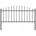 Produktbild: Vidaxl - Gartenzaun Mit Speerspitzen Stahl (0,5 - 0,75) X 1,7 M Schwarz