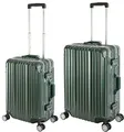 Produktbild: Travelhouse London Koffer · 2 teiliges Set · Aluminium Rahmen · Polykarbonat Hartschale · Handgepäck-Koffer +Reisegepäck M Reisetrolley Trolley Reisekoffer · Vol. S-44L · M-67L · Grün