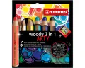 Produktbild: STABILO Buntstift STABILO woody 3 in 1 ARTY Buntstift - 6er Set mit Spitzer - 10 mm
