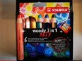 Produktbild: Stabilo 6 Woody 3in1 ARTY Farbstift Wachsmalkreide Aquarellfarbe auch auf Glas