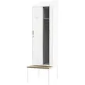 Produktbild: JAN NOWAK Umkleideschrank Spind mit Sitzbank KACPER 2 Abteile 229,5 x 60 x 85 cm Weiß