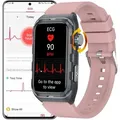 Produktbild: DigiKuber Smartwatch mit 1,47 Zoll Display, ECG, SpO2, Schlaf- & Stressmonitor, Fitness-Tracker, IP68 wasserdicht für Android iOS - Rosa