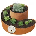 Produktbild: bellissa – Kräuterspirale Cortenstahl 130x140x80 cm - Kräuterschnecke 5-teiliger Bausatz - Hochbeet Pflanzring für Kräuter & Gemüse - Witterungsbeständig & langlebig -Perfekt für Garten & Terrasse