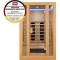Produktbild: Artsauna Infrarotkabine Nyborg S120K Keramikstrahler & Hemlockholz, 2 Personen, 120 x 105 x 190 cm, LED Farblicht & Glastür, Infrarotsauna Sauna