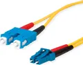 Produktbild: TELEGÄRTNER LWL Adapterkabel 2x E9/125 OS2, 1x SC Duplex - 1x LC Duplex, gelb, 2 m