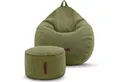 Produktbild: Green Bean Sitzsack Indoor Sitzsack XXL Home Linen +Hocker (2er Set Indoor Sitzsack 80x90x50cm + Sitzpouf 45x25cm mit EPS-Perlen Füllung -, Fußhocker Fußkissen Sitz-pouf Bodenkissen Liegekissen), Sitzkissen Lounge Chair Sitzhocker Relax-Sessel Bean Bag