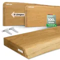 Produktbild: holz4home® Wandregal mit Baumkante 40 cm Länge, Natur Geölt I Schweberegal Massivholz mit unsichtbarer Befestigung moderner Stil I Wandboard Echtholz