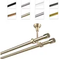 Produktbild: MDEKOR Gardinenstange Vorhangstange 19mm, 2-läufig, kürzbar, 2-läufig Deckemontage, 160 cm Antik Gold goldfarben 160 cm