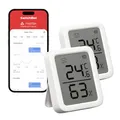 Produktbild: SwitchBot Thermometer Hygrometer Innen, Bluetooth Hygrometer Digital Temperatur Feuchtigkeit Sensor mit APP & Datenspeicherung, Taupunkt/VPD/Absolute Feuchtigkeitssensor 2 Packung