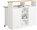 Produktbild: SoBuy FSB36-WN Sideboard mit Schiebetüren Kücheninsel mit erweiterbarer Arbeitsfläche Küchenschrank Wohnzimmerschrank Kommode Weiß BHT ca. 110x97x66cm