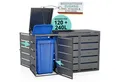 Produktbild: LAWA Living and Lifestyle Mülltonnenbox 3x240l oder 3x120l Metall anthrazit abschließbarer Deckel wetterfest, RAL 7016, 2x 3 Türen