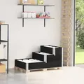 Produktbild: vidaXL Paletten-Aufsatzrahmen 3-fach Schwarz 120x80 cm Massivholz