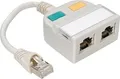 Produktbild: Telegärtner T-Adapter RJ45 Stecker auf 2x Buchse | Cat5e | geschirmt | 15cm | ISDN | 100Base-T | lichtgrau