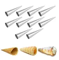 Produktbild: GMMH 10 St Cannoli Schillerlockenform aus Edelstahl, Backform für Schaumrollen Hörnchen Sahnerollen Cremerollen Trubotschki Schillerlocken zum Backen