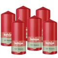 Produktbild: Bolsius – Essentials – glatte Stumpenkerze – Rot – 13 cm – 6 Stück - Dekorative Kerzen – Enthält natürliches Pflanzenwachs – Ohne Palmöl