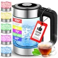 Produktbild: Retoo Elektrischer Glas Wasserkocher 1,7L, 2200W Schnellkochfunktion, Temperaturwahl 40–100°C, LED-Beleuchtung, Warmhaltefunktion, BPA-frei, 360°-Basis, Sicher & Leise