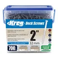Produktbild: KREG® Edelstahl-Deckschraube, 51 mm, #8 Grobgewinde, Flachkopf, 700 Stück