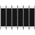 Produktbild: vidaXL 6-tlg. Raumteiler Schwarz 240 x 180 cm