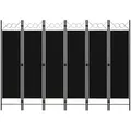 Produktbild: vidaXL 6-tlg. Raumteiler Schwarz 240 x 180 cm