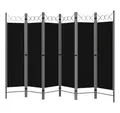 Produktbild: vidaXL Raumteiler, 6-tlg. Paravent Schwarz 240 x 180 cm
