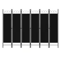 Produktbild: vidaXL Raumteiler 6-tlg. Raumteiler Schwarz 240 x 180 cm, 6-tlg.