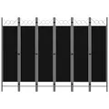 Produktbild: 6-tlg. Raumteiler Schwarz 240 x 180 cm