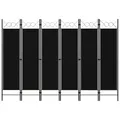 Produktbild: 6-tlg. Raumteiler Schwarz 240 x 180 cm